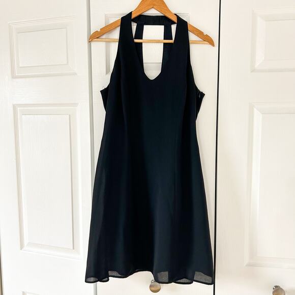 Laundry by Shelli Segal Black Halter A-Line Dress Size 12 Cocktail EUC - Picture 1 of 7